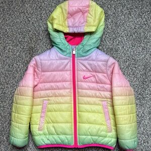 Nike Girls' Pastel Ombre Puffer Jacket - Pink & Mint Size 2T